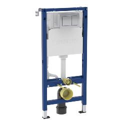 Geberit Alpha 112cmH Frame & Cistern, plus Alpha01 Square Flush Plate 458.040.21.2