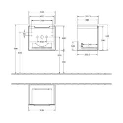 Villeroy & Boch Subway 2.0 Wall Hung Vanity Unit with 1 Drawer 440 x 420mm Arizona Oak A68410VH