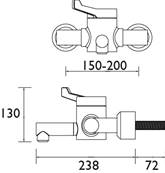 Bristan TMV3 Wall Mounted Mixer Tap H64WMT2