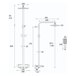 Bristan NAPOLI Thermostatic Bar Shower with Rigid Riser NAP SHXDIVSMFF C
