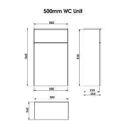 Newland 500mm WC Unit Including Worktop (No Cistern) Sage Green