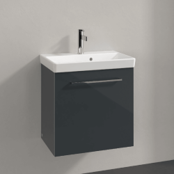 Villeroy & Boch Avento Crystal Grey 550mm Wall Hung 1 Door Washbasin and Vanity Unit SAVE13B101