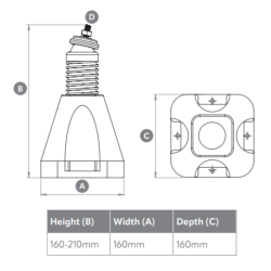 Diversitech Mini adjustable foot (pack of 4) SUMO-FT