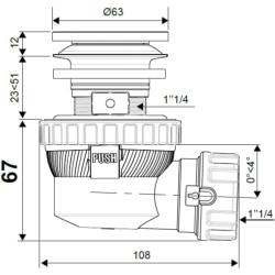 Wirquin Nano 6.7 Quick Clac All-in-One Basin Waste & Trap Matt White 30724956