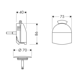 Hansgrohe Exafill Finish Set Bath Filler, Waste and Overflow Set 58127000