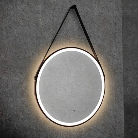 HIB Solstice Matt Black 60 Round LED Illuminated Mirror 79520700