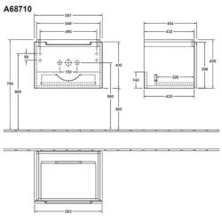 Villeroy & Boch Subway 2.0 Wall Hung Vanity Unit with 1 Drawer 587 x 420mm Arizona Oak A68710VH