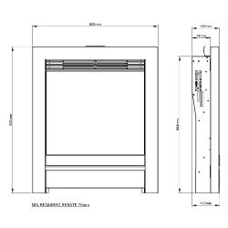 Bemodern Beam 16" Black Nickel Inset Electric Fire 049735