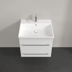 Villeroy & Boch Avento Crystal White 600mm Wall Hung 2-Drawer Washbasin and Vanity Unit SAVE09B401