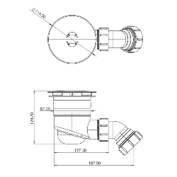 Top Fix Shower Waste 90mm G1 1/2" Brushed Brass