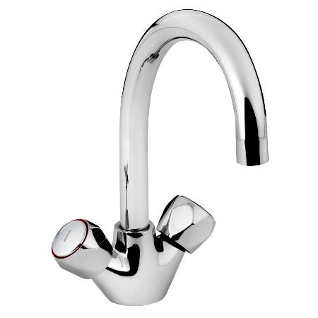 Bristan Club Chrome Plated Monobloc Sink Mixer with Metal Heads VAC2 SNK C MT