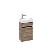 Villeroy & Boch Arto 36cm Cloakroom Basin & Vanity Set Kansas Oak LH Tap Hole VBFN-036L-RH