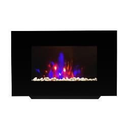 Be Modern Azonto Electric Wall Fire Black Glass 28517