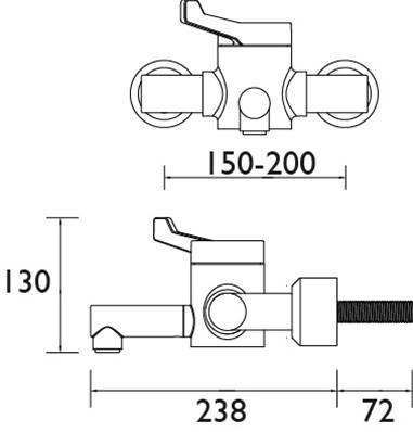 Bristan TMV3 Wall Mounted Mixer Tap H64WMT2