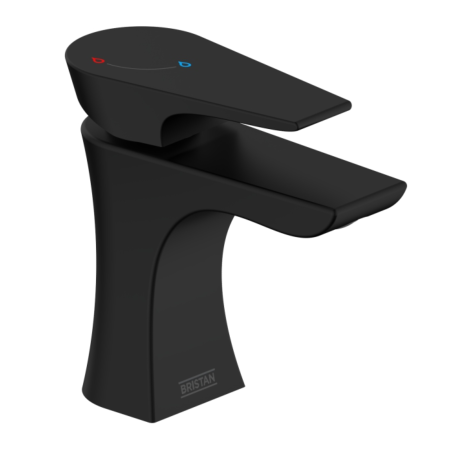 Bristan HOURGLASS Eco Start Basin Mixer with Clicker Waste HOU ES BAS BLK
