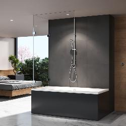 Aqualisa Quartz Touch Smart Divert with Exposed Shower with Adjustable Head and Bath Overflow Filler