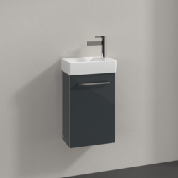 Villeroy & Boch Avento Crystal Grey 360mm Wall Hung 1 Door Washbasin and Vanity Unit SAVE31B101