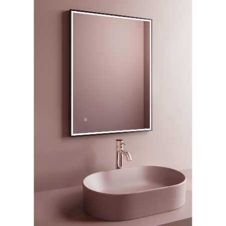 Tranquil Echo Frame Mirror Black 800 x 600mm