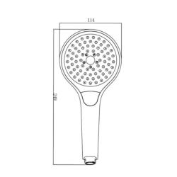 Villeroy & Boch Verve Round Shower Handset with 3 Spray Patterns Chrome TVS109001UK061