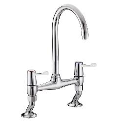 Bristan Lever Bridge Deck Sink Mixer with Ceramic Disc Valves Chrome Plated VAL2 BRDSM C CD