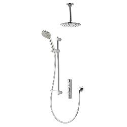 Aqualisa iSystem Smart Divert Concealed Shower - Adj. & Ceiling Fix Heads - Gravity Pumped