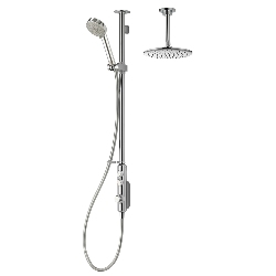 Aqualisa iSystem Smart Divert Exposed Shower with Adjustable and Ceiling Fix Heads - Gravity Pumped