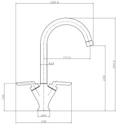 Reginox PIQUA Dual Lever Kitchen Mixer Tap Chrome PIQUACH