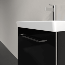 Villeroy & Boch Avento Crystal Black 550mm Wall Hung 1 Door Washbasin and Vanity Unit SAVE13B301