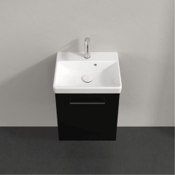 Villeroy & Boch Avento Crystal Black 450mm Wall Hung 1 Door Washbasin and Vanity Unit SAVE17B301