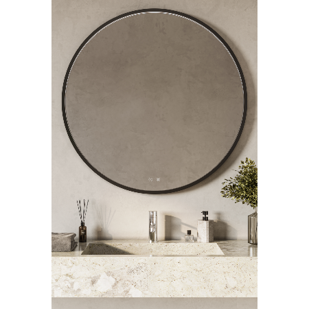 Tranquil Mirage Round Mirror Black 900mm