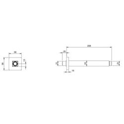 Villeroy & Boch Universal Square Vertical Shower Arm Matt Black TVC000454540K5