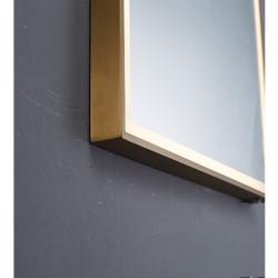 Plumb2u Pisuerga 1000 x 600mm Bluetooth LED Brushed Brass Mirror - Gold Glass WI1060