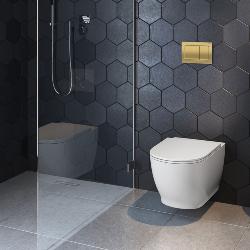 Geberit Alpha01 Square Dual Flush Plate - Brass 115.055.QE.1