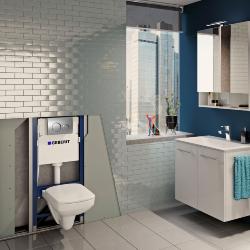 Geberit 1120mm Duofix Frame Delta Concealed Cistern and Delta30 Flush Plate 458.119.21.2