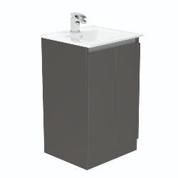 Newland 500mm Floorstanding Double Door Basin Unit With Ceramic Basin Midnight Mist