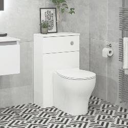 Newland 500mm WC Unit Including Worktop (No Cistern) White Gloss
