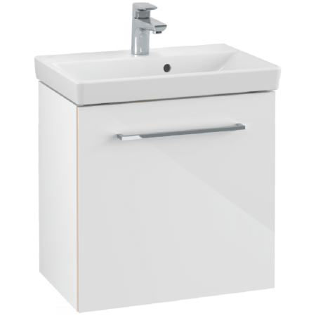 Villeroy & Boch Avento Crystal White 550mm Wall Hung 1 Door Washbasin and Vanity Unit SAVE13B401