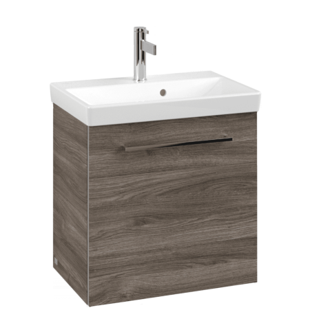 Villeroy & Boch Avento Stone Oak 550mm Wall Hung 1 Door Washbasin and Vanity Unit SAVE13RK01