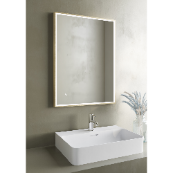 Tranquil Echo Frame Mirror Brushed Brass 800 x 600mm