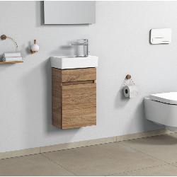 Villeroy & Boch Arto 36cm Cloakroom Basin & Vanity Set Sand Grey Matt RH Tap Hole VBFN-036R-VD