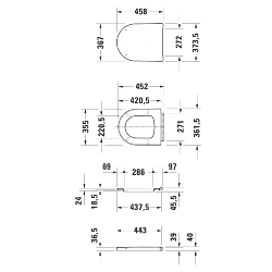 Duravit ME by Starck Toilet Seat White Satin Matt High Gloss 0020092600