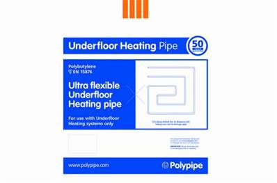 Polypipe Underfloor Heating Pipe Polybutylene 15mm X 80m Coil UFH Pipe UFH8015B