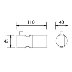 Bristan Slider Bracket 25mm Chrome Plated SLID101 C