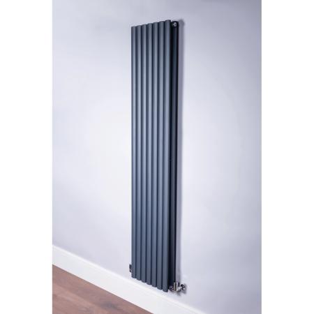 DQ Heating Cove Double Vertical 1800mm x 413mm Anthracite 4606BTU COVE180/7D-A