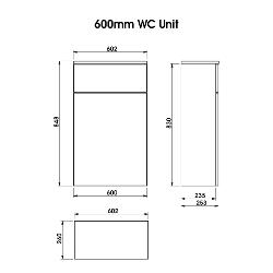 Newland 600mm WC Unit Including Worktop (No Cistern) Natural Oak