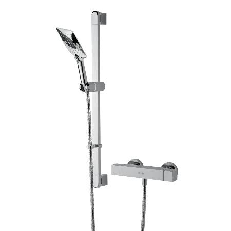 Bristan Qubo Exposed Bar Shower Chrome with Kit QB SHXSMFF C