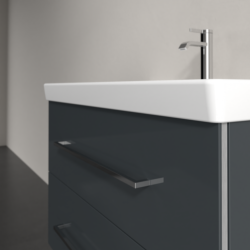 Villeroy & Boch Avento Crystal Grey 800mm Wall Hung 2-Drawer Washbasin and Vanity Unit SAVE05B101