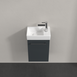 Villeroy & Boch Avento Crystal Grey 360mm Wall Hung 1 Door Washbasin and Vanity Unit SAVE31B101