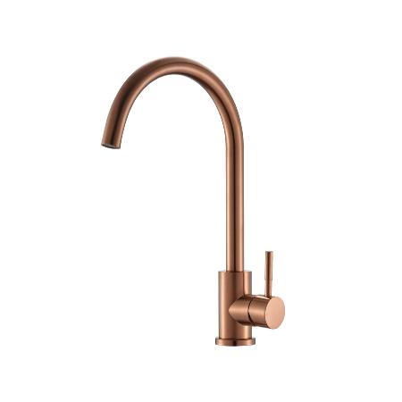 Reginox TARAVO Single Lever Swan Neck Kitchen Mixer Tap - Copper - TARAVOCOPPER