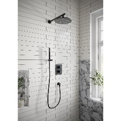 Villeroy & Boch Round Complete Shower Set in Matt Black VBSSPACK11